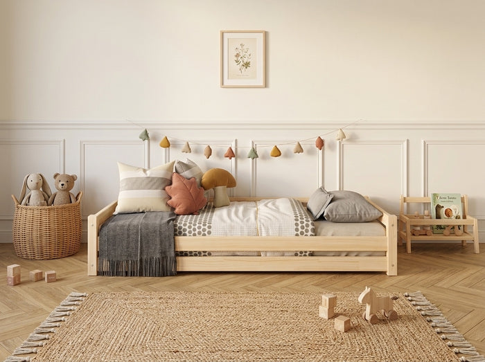 Lit simple Montessori 80x160 en bois au design bas épuré – Lit Clair de Lune