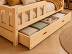 Lit double enfant en bois sur pieds avec barrières 140x200 – Lit Nuage