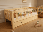 Lit enfant en bois façon banquette à barreaux 90x190 – Lit Berceuse