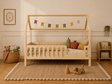 Lit double en bois en forme de maison avec toit cabane 120x200 – Lit Tendre Cocon