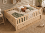 Lit double 120x200 en bois avec petits barreaux tout doux – Lit Doudou