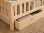 Lit double enfant en bois sur pieds avec barrières à barreaux 140x200 – Lit Farandole