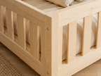 Lit double enfant en bois ras du sol avec barrières à barreaux 140x200 – Lit Petit Nid