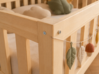Lit simple en bois avec tiroir de rangement et barrières 90x190 – Lit Bulle