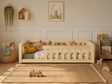 Lit enfant en bois ras du sol avec panneaux ajourés 90x190 – Lit Farandole