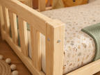 Lit simple Montessori 80x180 en bois avec barrières de protection – Lit Cocon