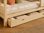 Lit superposé en bois avec toits façon cabane 90x190 – Lit Lucioles