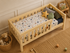 Lit enfant en bois avec barrières protectrices et tiroir 90x190 – Lit Berceuse
