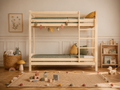 Lit superposé en bois naturel avec échelle droite 90x190 – Lit Nuage