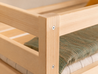 Lit superposé en bois naturel avec échelle droite 90x190 – Lit Nuage