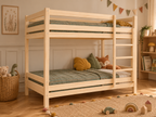 Lit superposé 80X160 en bois avec échelle pratique et structure robuste – Lit Étoilé