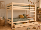 Lit superposé 80X160 en bois avec échelle pratique et structure robuste – Lit Étoilé