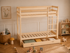 Lit superposé 80X160 en bois avec échelle pratique et structure robuste – Lit Étoilé