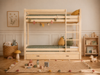 Lit superposé 80X160 en bois avec échelle pratique et structure robuste – Lit Étoilé