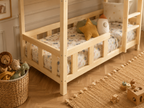 Lit superposé 80x160 en bois avec échelle et barrières de sécurité – Lit Boréal