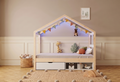 Lit cabane Montessori 90×200 avec tiroirs & LED – Cabane Aurore