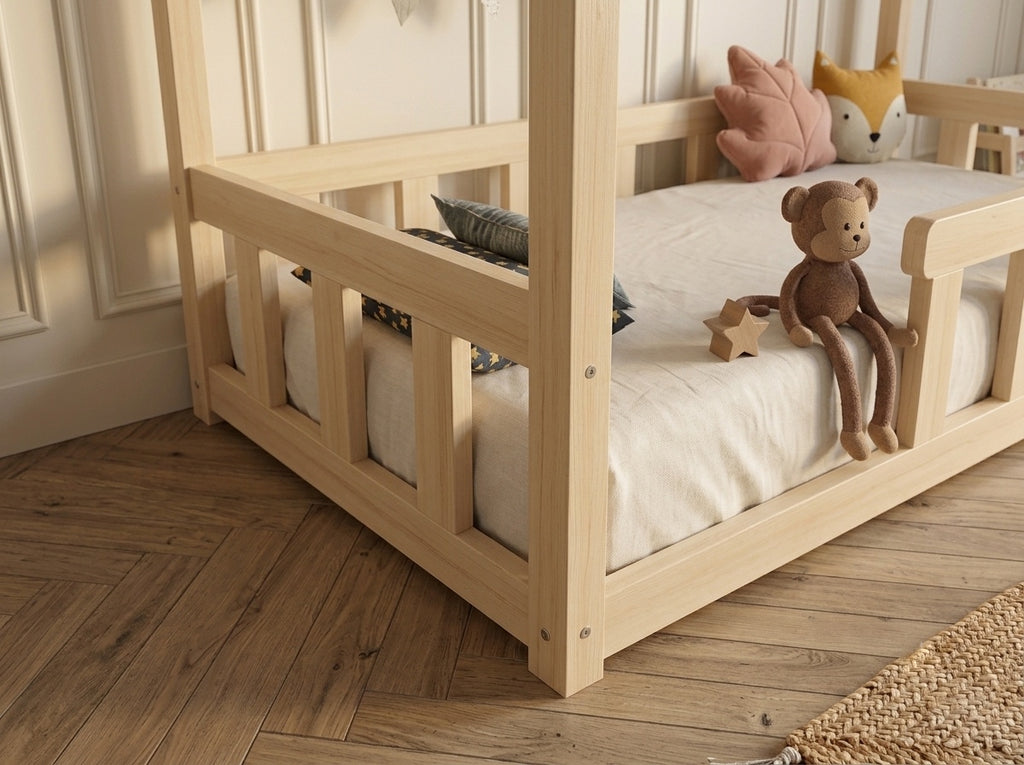 Lit cabane en bois en forme de maison 80x160 – Lit Cocon