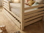 Lit cabane en bois en forme de maison avec tiroir 80x160 – Lit Nuage