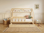 Lit cabane en bois en forme de maison avec tiroir 80x160 – Lit Câlin