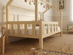Lit cabane en bois en forme de maison avec tiroir 90x190 – Lit Nuage