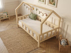 Lit cabane en bois en forme de maison avec tiroir 80x160 – Lit Câlin