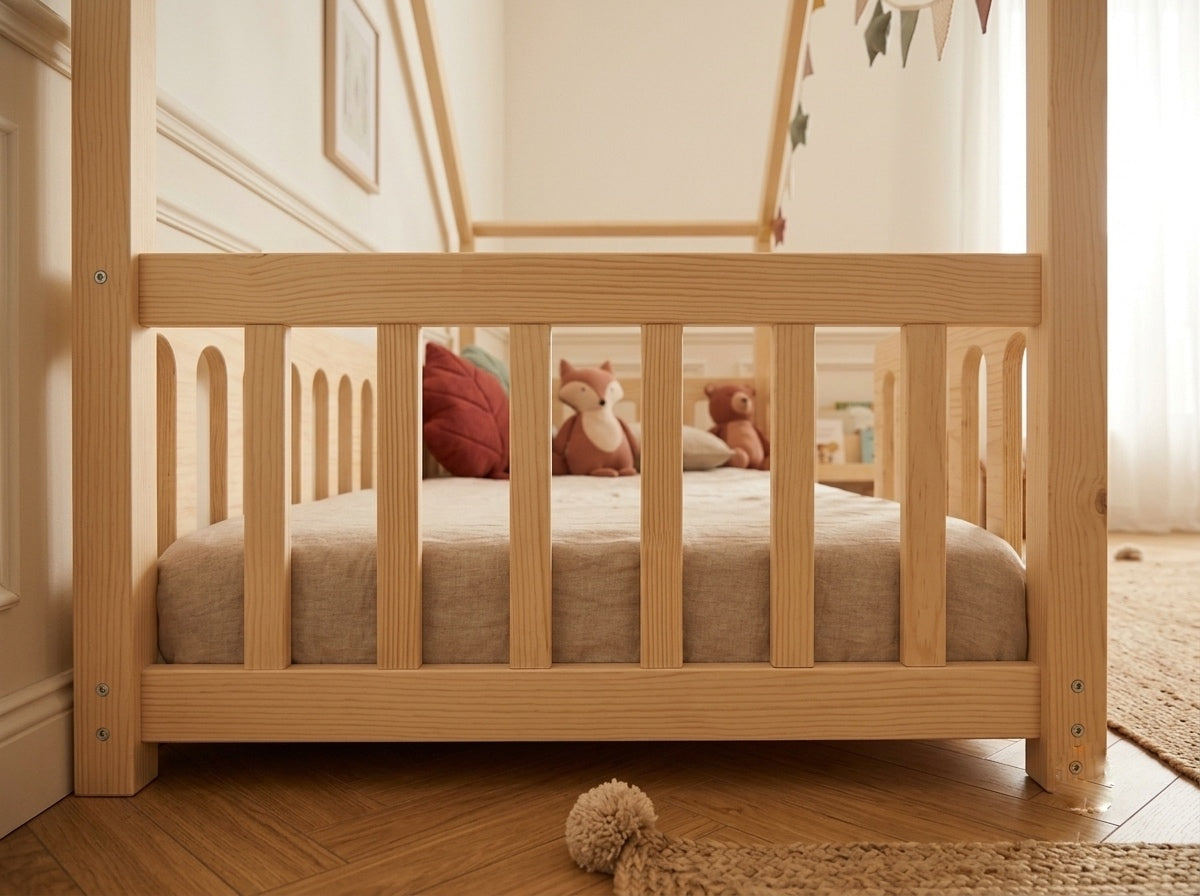 Lit cabane enfant en bois en forme de maison 80x160 cm – Lit Cocon