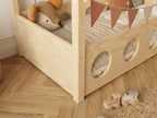 Lit cabane en bois façon maison de chalet 80x160 cm – Lit Cocon