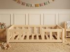 Lit simple Montessori 80x160 en bois avec barrières sécurisantes – Lit Petit Nid