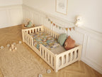 Lit simple Montessori 80x160 en bois avec barrières de sécurité arrondis – Lit Tendresse