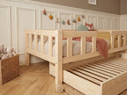 Lit simple en bois façon banquette protectrice 90x190 – Lit Câlin