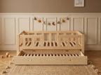Lit simple en bois façon banquette protectrice 90x190 – Lit Câlin