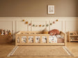 Lit enfant en bois ras du sol avec barrières horizontales 90x190 – Lit Petit Nid