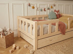 Lit simple en bois façon banquette protectrice 90x190 – Lit Câlin