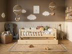 Lit double enfant en bois avec barrières arrondies 140x200 – Lit Cocon