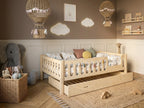 Lit double enfant en bois avec barrières arrondies 140x200 – Lit Cocon