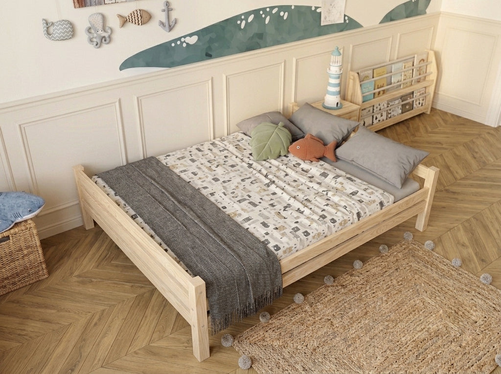 Lit double gigogne en bois aux lignes épurées 140x200 – Lit Berceuse