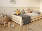 Lit double enfant en bois ras du sol 140x200 – Lit Horizon