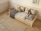 Lit double enfant en bois ras du sol 140x200 – Lit Horizon
