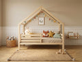 Lit cabane en bois en forme de maison avec tiroir 80x160 – Lit Nuage