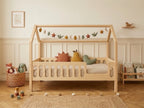Lit cabane en bois en forme de maison avec tiroir 90x190 – Lit Tendresse
