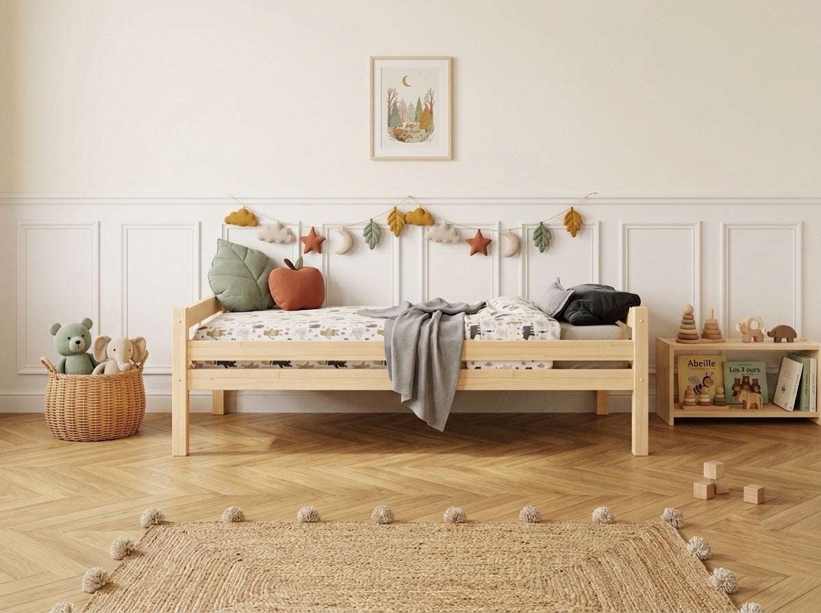 Lit simple en bois design épuré et chaleureux 90x190 – Lit Cocon