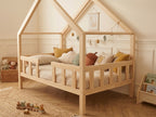 Lit cabane en bois en forme de maison avec tiroir 90x190 – Lit Câlin