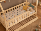 Lit cabane en bois en forme de maison avec tiroir 90x190 – Lit Câlin